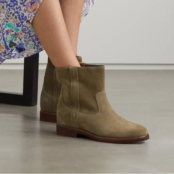Isabel Marant Olive Suede Ankle Boots size 7 - Picture 11 of 14